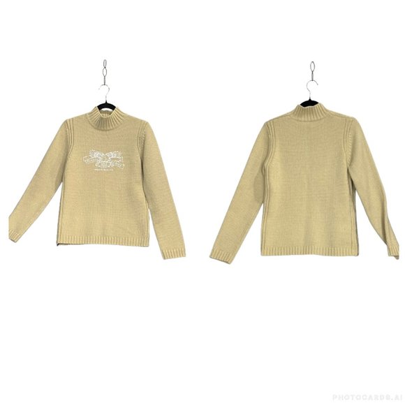 Vintage rare ESPRIT Sports Knit Turtleneck Sweater with side zipper Size M - Picture 2 of 11